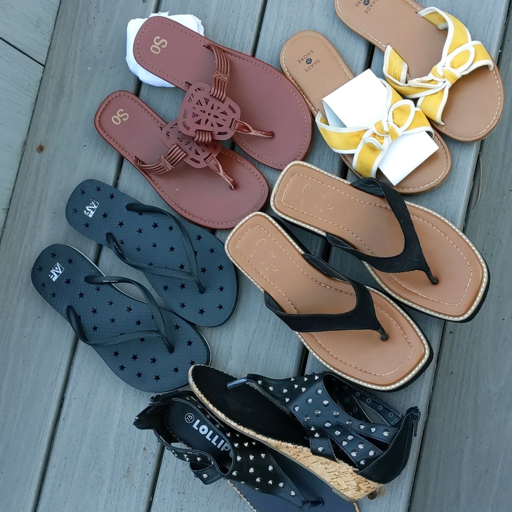 Sandals flats lot Size 8  all 4 pair in all BUNDLE clearing closet inventory NEW